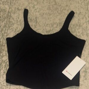 lululemon black Nulu rib cropped tank heart size XL NWT